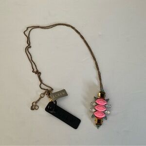 New with tags J.Crew Statement Necklace with Pink Stone-Blue Rhinestones
